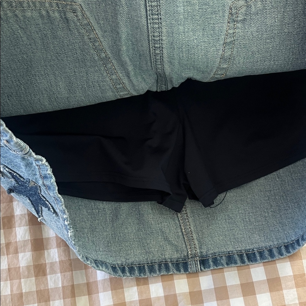 Hollister Denim Mini Skirt with Star Patch - Light Blue - Picture 8 of 8